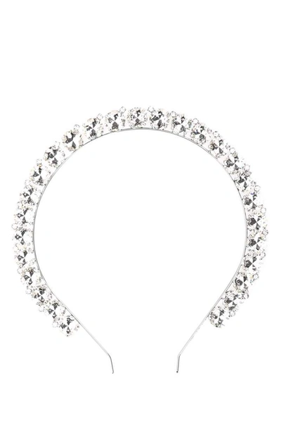 Alessandra Rich Crystal-embellished Headband In Silver