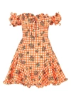 ALESSANDRA RICH ALESSANDRA RICH GINGHAM PRINT MINI MILKMAID DRESS