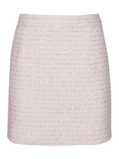 Alessandra Rich Alessandra Tweed Mini Skirt In Pink