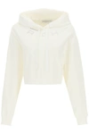 ALESSANDRA RICH ALESSANDRA RICH LOGO EMBELLISHED DRAWSTRING HOODIE