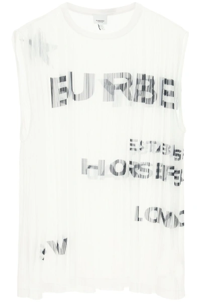 Burberry Men's Crinkled Gauze Logo-print Tank Top In White,black