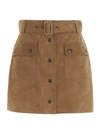 SAINT LAURENT SAINT LAURENT WOMEN'S BROWN SUEDE SKIRT,646097YC2NZ2631 40