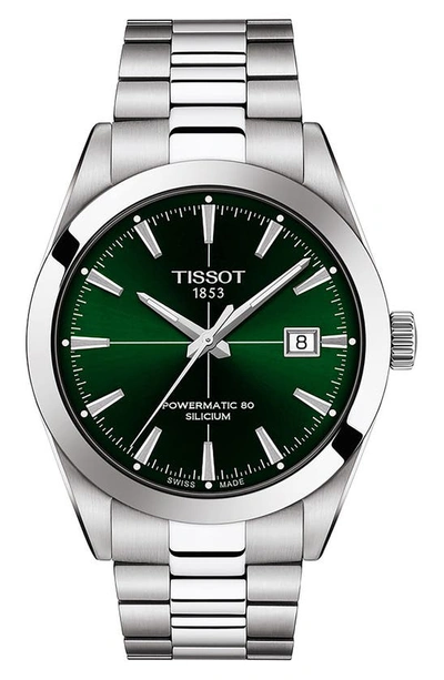Tissot Gentleman Powermatic 80 Watch, 40mm In Green/silver