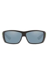 Costa Del Mar 61mm Rectangle Sunglasses In Black Silver