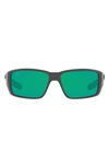 Costa Del Mar 60mm Polarized Rectangular Sunglasses In Grey Green