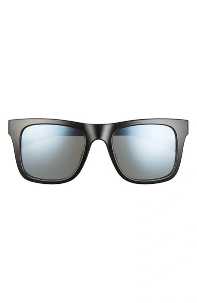 Hurley Sunrise 53mm Polarized Square Sunglasses In Shiny Black/ Smoke Base