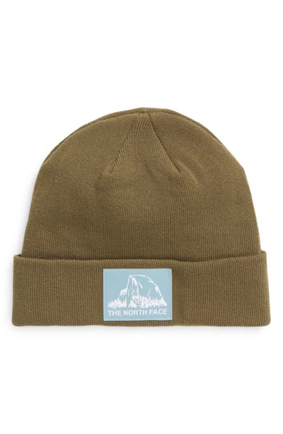 The North Face Dock Worker Recycled Beanie In Military Olive