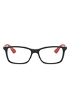 Ray Ban 54mm Optical Glasses In Black/ Red