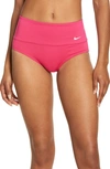 Nike Essential High-waist Banded Bikini Bottoms Women's Swimsuit In Fireberry