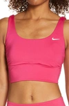 Nike Essential Midkini Top In Fireberry