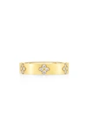 Roberto Coin 18k Yellow Gold Verona Diamond Flower Ring In White/gold