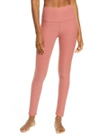 Beyond Yoga High Waisted Midi Legging In Pink Crush Rose In Softest Scarlet
