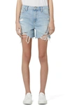 Hudson Devon High Waist Distressed Denim Cutoff Shorts In Blue