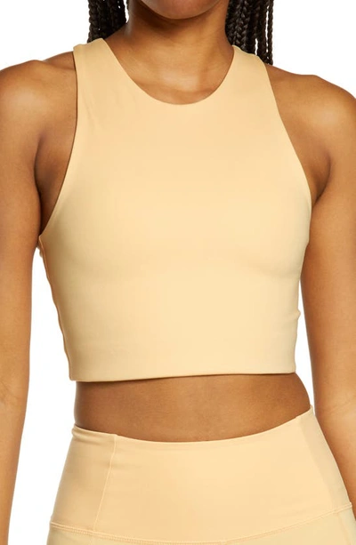 Girlfriend Collective Dylan Longline Racerback Sports Bra In Sunburst