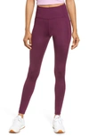 Girlfriend Collective Plum Compressive Drawstring Legging In Plum