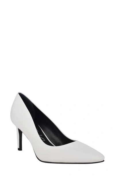 Calvin Klein Women's Callia Dress Pumps Women's Shoes In White Leather