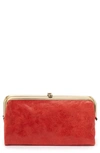 Hobo Lauren Double Frame Leather Wallet In Lava