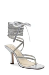 Jessica Simpson Women's Kelsa Ankle Wrap High Heel Dress Sandals Women's Shoes In Silver Textile