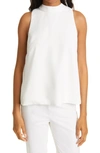 Milly Preston Cady Asymmetric Halter Top In Ecru