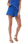 Michael Stars Peggy Smocked Waist Gauze Shorts In Royal