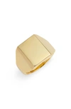 ARGENTO VIVO STERLING SILVER SQUARE SIGNET RING,M701816GSZ8