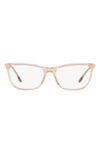 Versace 54mm Cat Eye Optical Glasses In Trans Brown