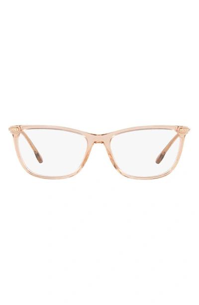 Versace 54mm Cat Eye Optical Glasses In Trans Brown