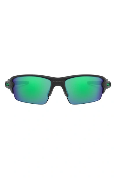 Oakley 61mm Polarized Prizm™ Wrap Sunglasses In Black