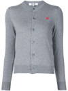 Comme Des Garçons Play Mini Heart Logo Cardigan In Grey