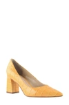 Marc Fisher Ltd Zala Block Heel Pump In Yellow Leather