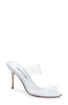 MANOLO BLAHNIK SCOLTO CLEAR DOUBLE STRAP SANDAL,219-0272-0002