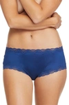 Uwila Warrior Soft Silks Lace-trim Bikini Briefs In Estate Blue