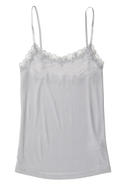 Uwila Warrior Soft Silks Lace-trim Camisole In Alloy