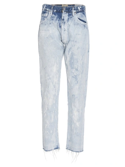Gallery Dept. Bleached Straight Leg Jeans In Blue