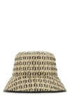 FENDI FENDI FF LOGO WOVEN BUCKET HAT