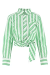 GANNI GANNI STRIPED WRAPPED CROPPED SHIRT