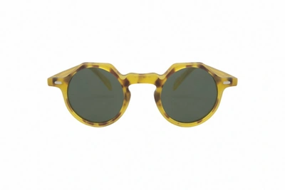 Lesca Yoga Round Frame Sunglasses In Yellow