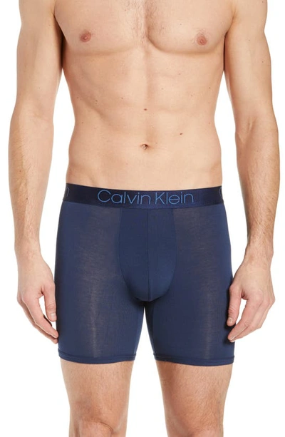 Calvin Klein Ultrasoft Stretch Modal Boxer Briefs In Blue Shadow/ White