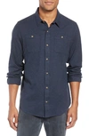 Travismathew Travis Mathew Hefe Regular Fit Flannel Sport Shirt In Blue Nights