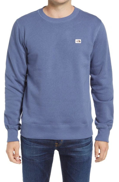 The North Face Heritage Patch Crew Neck Sweatshirt In Vintage Indigo