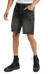 KSUBI CHOPPER CINDER TRASHED RIPPED DENIM SHORTS,5000005640