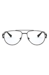 Versace 57mm Aviator Optical Glasses In Matte Black