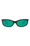 Costa Del Mar 61mm Polarized Oval Sunglasses In Black Green