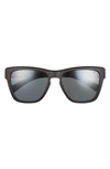 Hurley Deep Sea 54mm Polarized Square Sunglasses In Matte Black/ Smoke Base