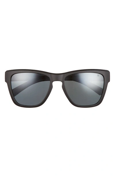 Hurley Deep Sea 54mm Polarized Square Sunglasses In Matte Black/ Smoke Base