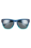 Hurley Deep Sea 54mm Polarized Square Sunglasses In Matte Blue Grad/ Smoke Base