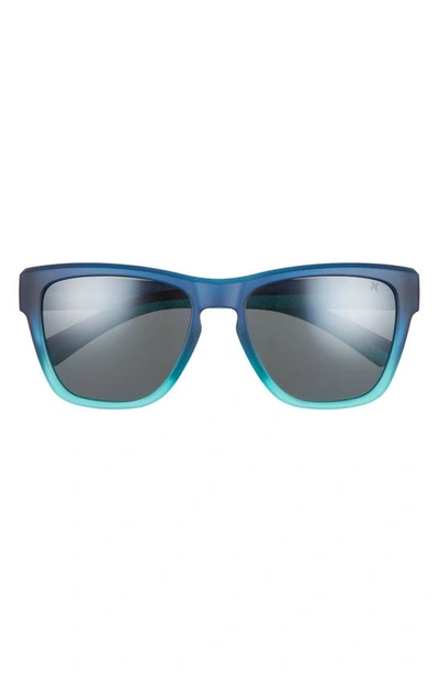 Hurley Deep Sea 54mm Polarized Square Sunglasses In Matte Blue Grad/ Smoke Base