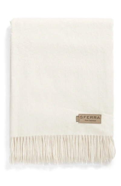 Sferra Cashmere Dorsey Throw In Ivory