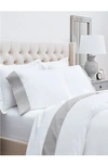 Boll & Branch Colorblock 300 Thread Count Organic Cotton Sheet Set In White/ Pewter