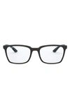 Ray Ban 54mm Rectangular Optical Glasses In Matte Black